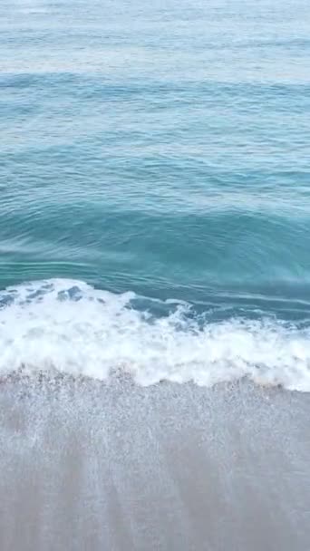 Sea near the coast - close-up aerial view of the coastal seascape. Vertical video — Stock Video