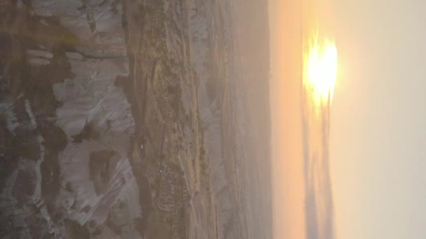 Sun over Goreme. Cappadocia, Turkey. Vertical video — Stock Video