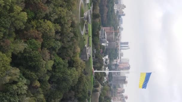 Bandera nacional de Ucrania por día. Vídeo vertical — Vídeo de stock