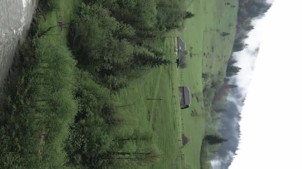 Ucrania, Montañas Cárpatos: Casa en las montañas. Vídeo vertical — Vídeo de stock