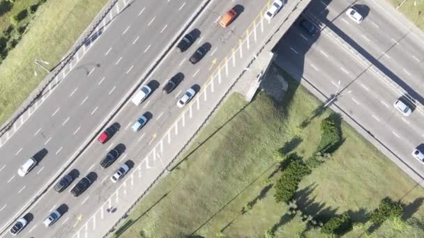 Kyiv. Ukraine: Road junction. Aerial view. Vertical video — Stock Video