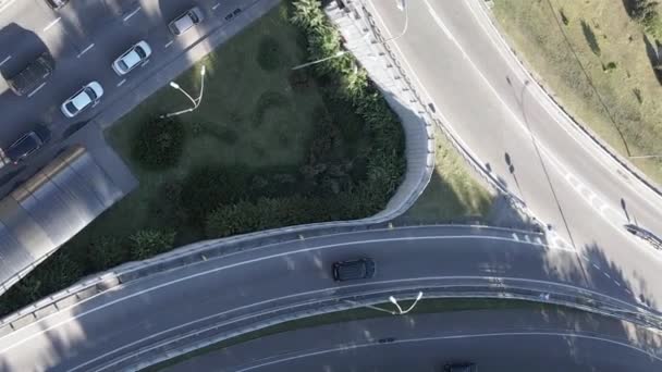 Kyiv. Ukraine: Road junction. Aerial view. Vertical video — Stock Video