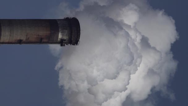 El humo viene de la chimenea. Vídeo vertical — Vídeos de Stock