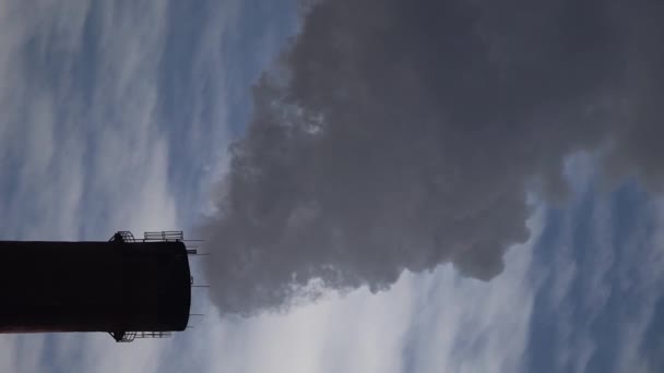 El humo viene de la chimenea. Vídeo vertical — Vídeos de Stock