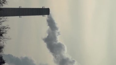 Duman bacadan geliyor. Dikey video