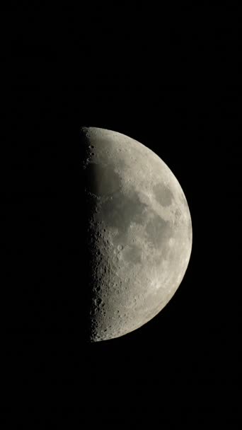 月亮特写。行星卫星。垂直录像 — 图库视频影像