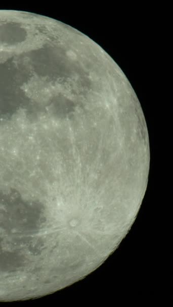 Gros plan sur la lune. Le satellite planétaire. Vidéo verticale — Video