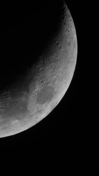 月のクローズアップ。惑星衛星。垂直ビデオ — ストック動画