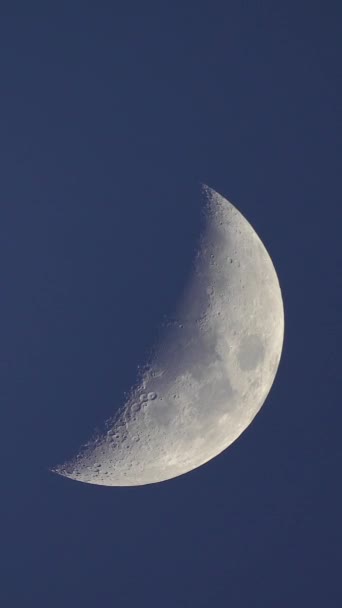 Mond aus nächster Nähe. Satellit Planet. Vertikales Video — Stockvideo