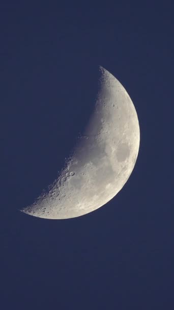 Primer plano de la Luna. Planeta satélite. Vídeo vertical — Vídeos de Stock