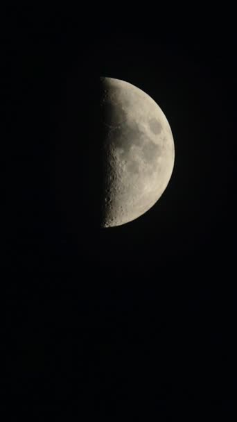 Primer plano de la Luna. Planeta satélite. Vídeo vertical — Vídeos de Stock