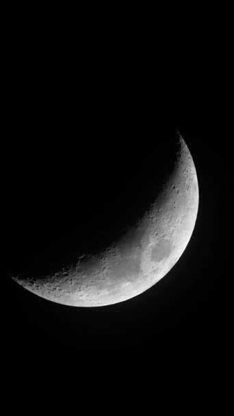 Mond aus nächster Nähe. Satellit Planet. Vertikales Video — Stockvideo