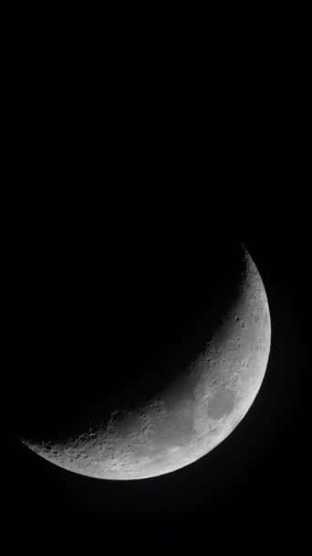 Primer plano de la Luna. Planeta satélite. Vídeo vertical — Vídeos de Stock