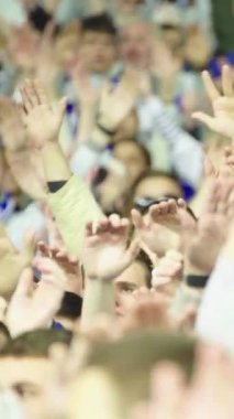 Maç boyunca stadyumdaki taraftarlar. Dikey video