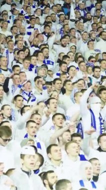 Maç boyunca stadyumdaki taraftarlar. Dikey video