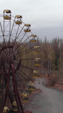 Çernobil Yasak Bölge. Pripyat. Dikey video