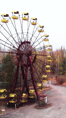 Çernobil Yasak Bölge. Pripyat. Dikey video
