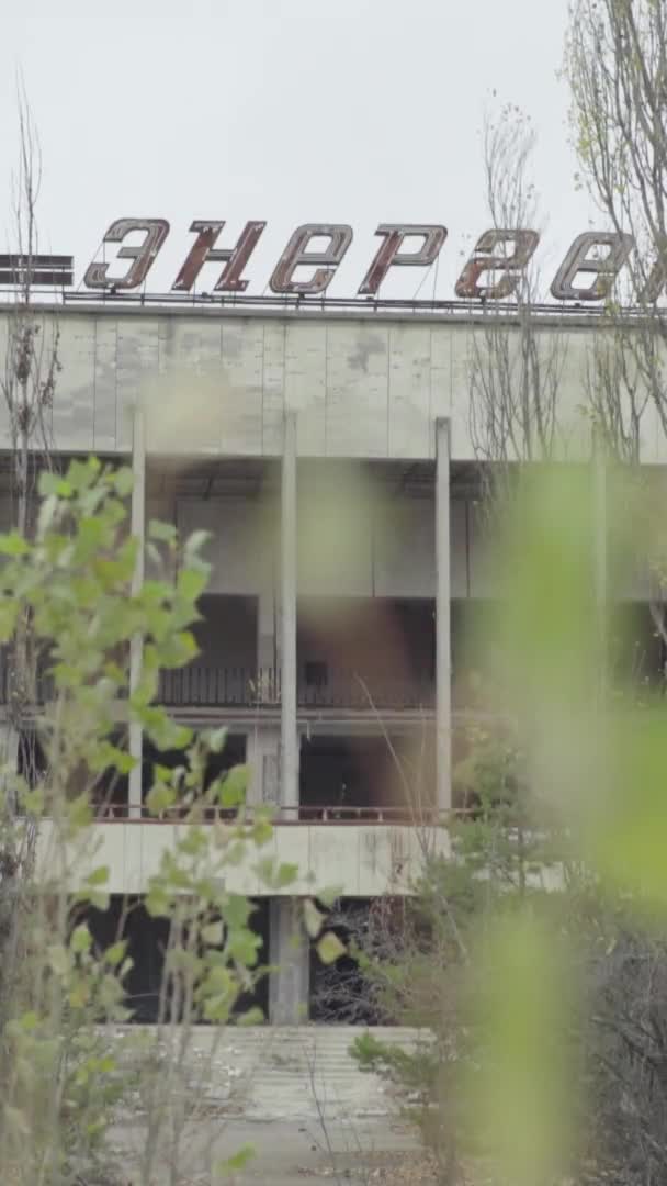 Uitsluitingszone Tsjernobyl. Pripyat. Verticale video — Stockvideo