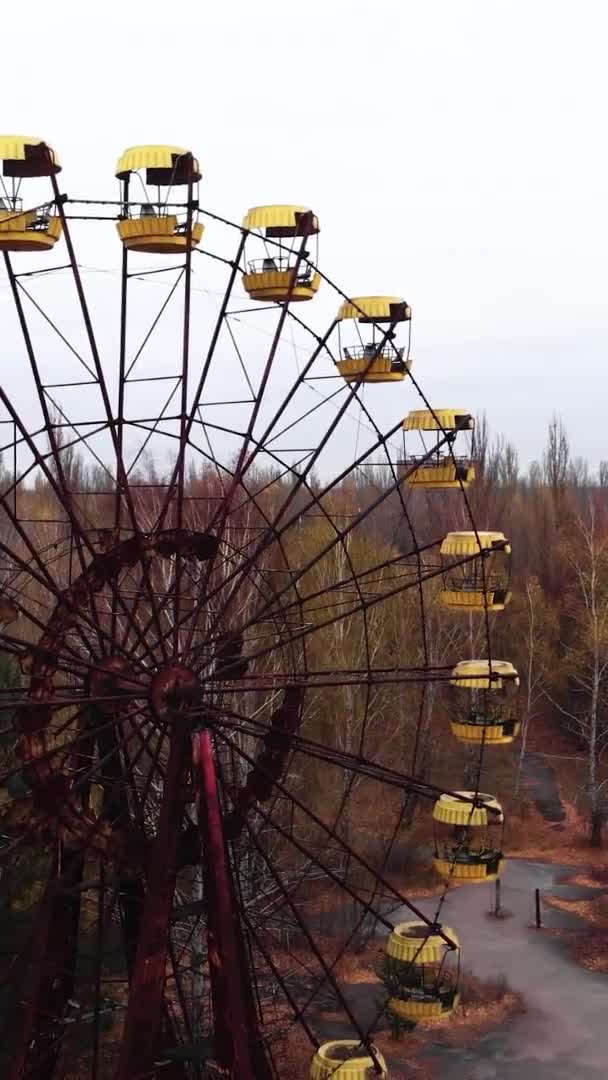 Chernobyl Exclusion Zone. Pripyat. Vertical video — Stock Video