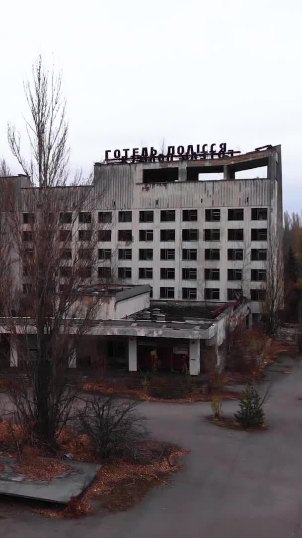 Chernobyl Exclusion Zone. Pripyat. Vertical video — Stock Video