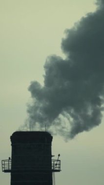 Duman bacadan geliyor. Dikey video