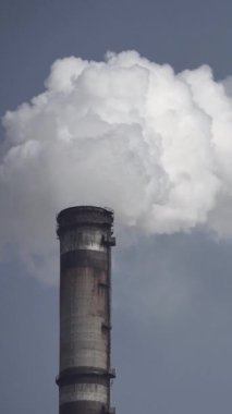 Duman bacadan geliyor. Dikey video