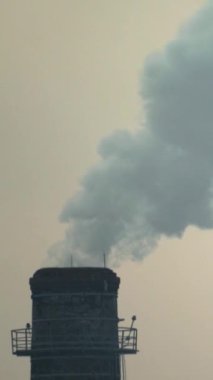 Duman bacadan geliyor. Dikey video