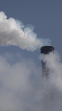 Duman bacadan geliyor. Dikey video