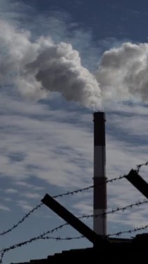 Duman bacadan geliyor. Dikey video