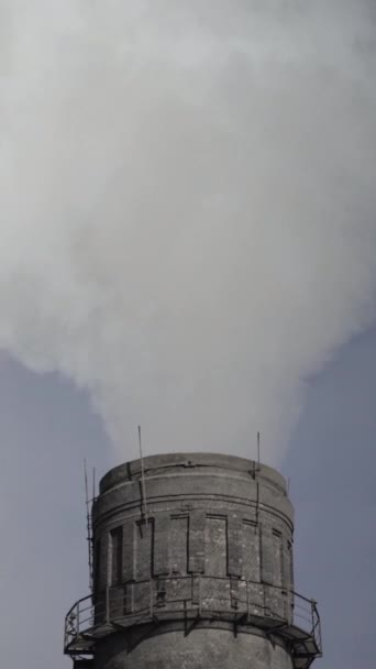 El humo viene de la chimenea. Vídeo vertical — Vídeos de Stock