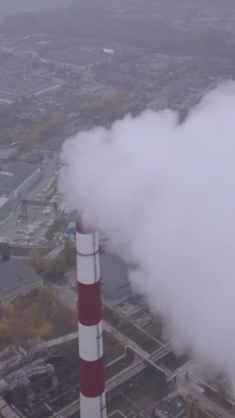 El humo viene de la chimenea. Vídeo vertical — Vídeos de Stock