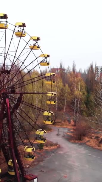 Çernobil Yasak Bölge. Pripyat. Dikey video — Stok video