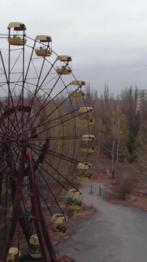 Çernobil Yasak Bölge. Pripyat. Dikey video