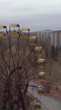 Çernobil Yasak Bölge. Pripyat. Dikey video