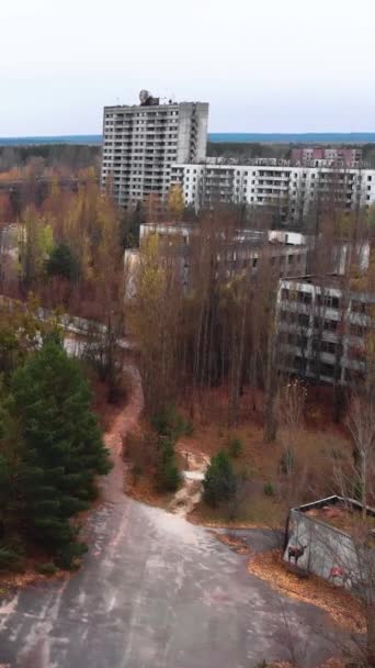 Chernobyl Exclusion Zone. Pripyat. Vertical video — Stock Video