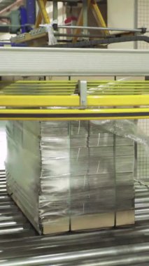 Kağıt fabrikasında taşıyıcı. Teknoloji. Dikey video