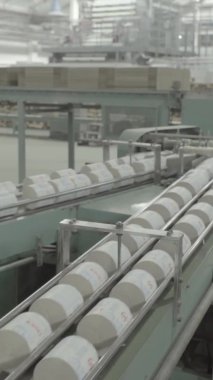 Kağıt fabrikasında taşıyıcı. Teknoloji. Dikey video