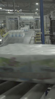 Kağıt fabrikasında taşıyıcı. Teknoloji. Dikey video