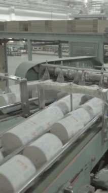 Kağıt fabrikasında taşıyıcı. Teknoloji. Dikey video