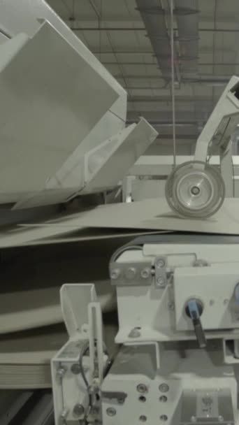 Conveyor di pabrik kertas. Teknologi. Video vertikal — Stok Video