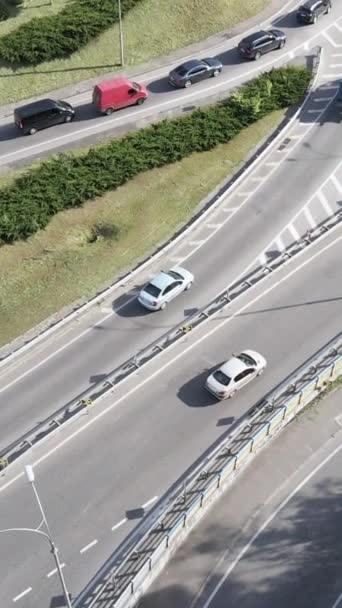 Auto sulla strada vista aerea. Video verticale — Video Stock