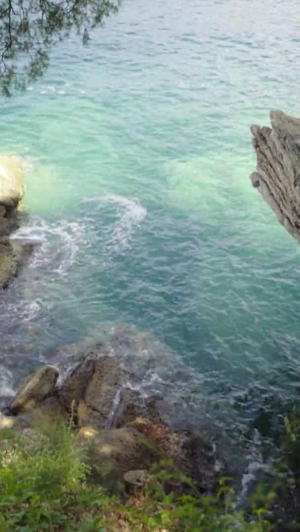 몬테네그로의 해안 풍경. 수직 영상 — 비디오