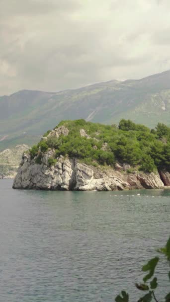 Paesaggio costiero in Montenegro. Video verticale — Video Stock