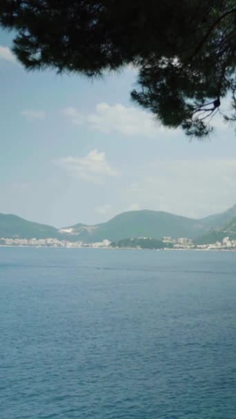 Coastal landscape in Montenegro. Vertical video — Stock Video