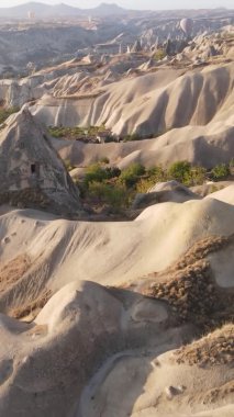 Cappadocia Dikey Görüntü Yavaş Çekimde Balonlar