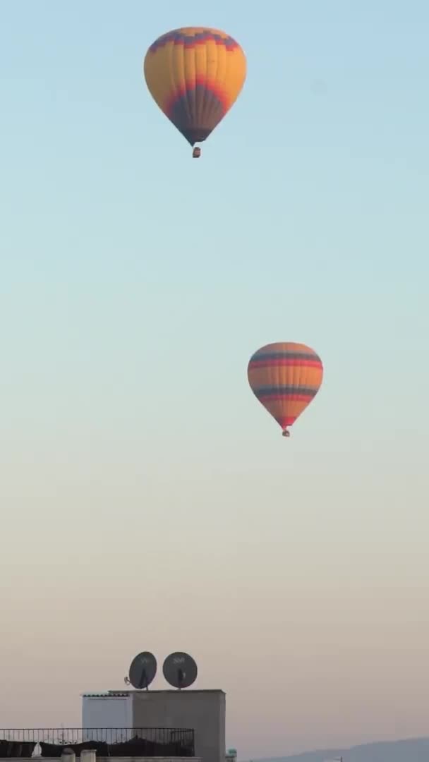 Balloons in Cappadocia Vertical video — Stock Video