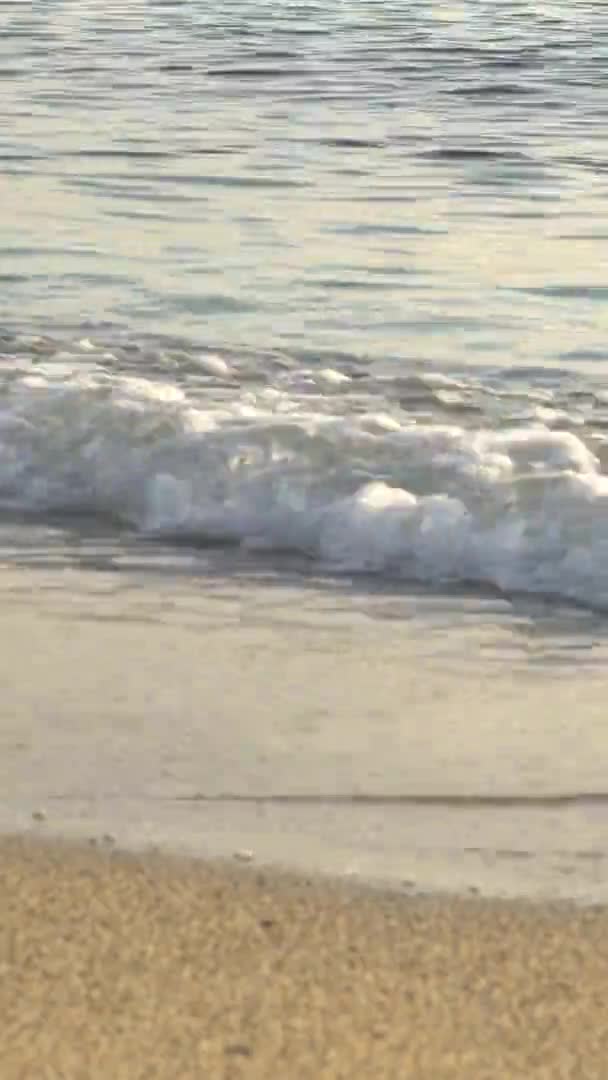 Primo piano della riva del mare sulla spiaggia Video verticale — Video Stock