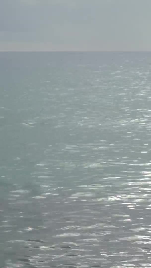 Sea water surface seascape of the mediterranean sea Vertical video — Stock Video