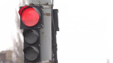 Yoldaki trafik ışığı trafiği düzenler