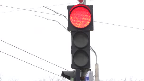 Światła drogowe na drodze reguluje ruch — Wideo stockowe